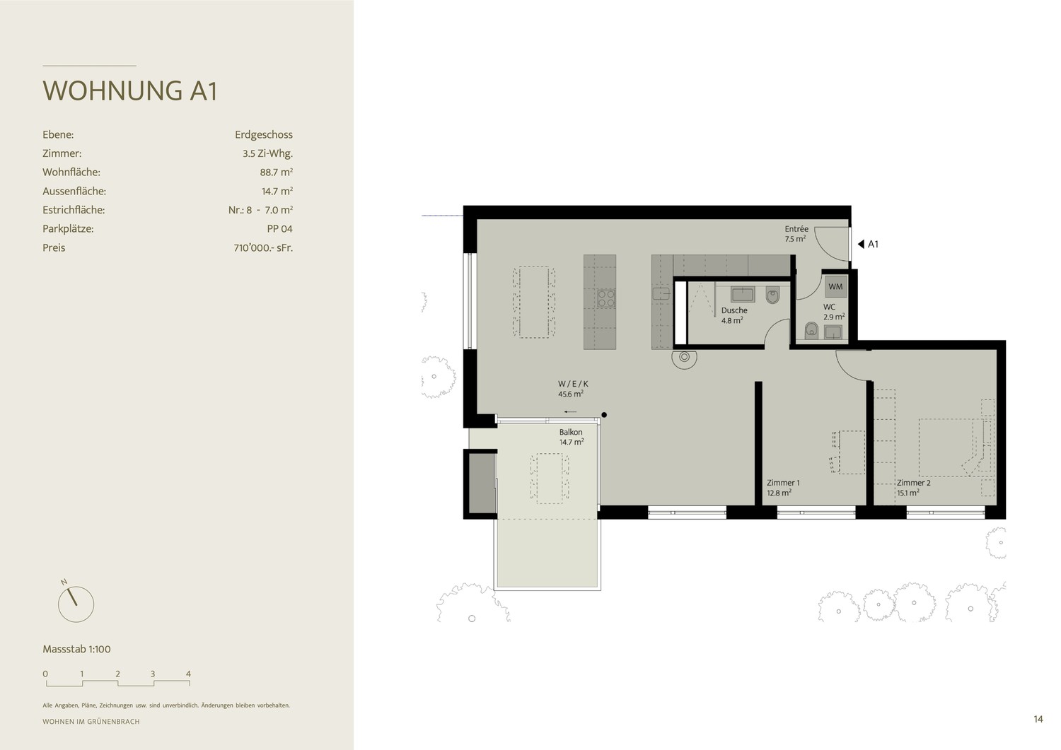 3 ½ rooms apartment