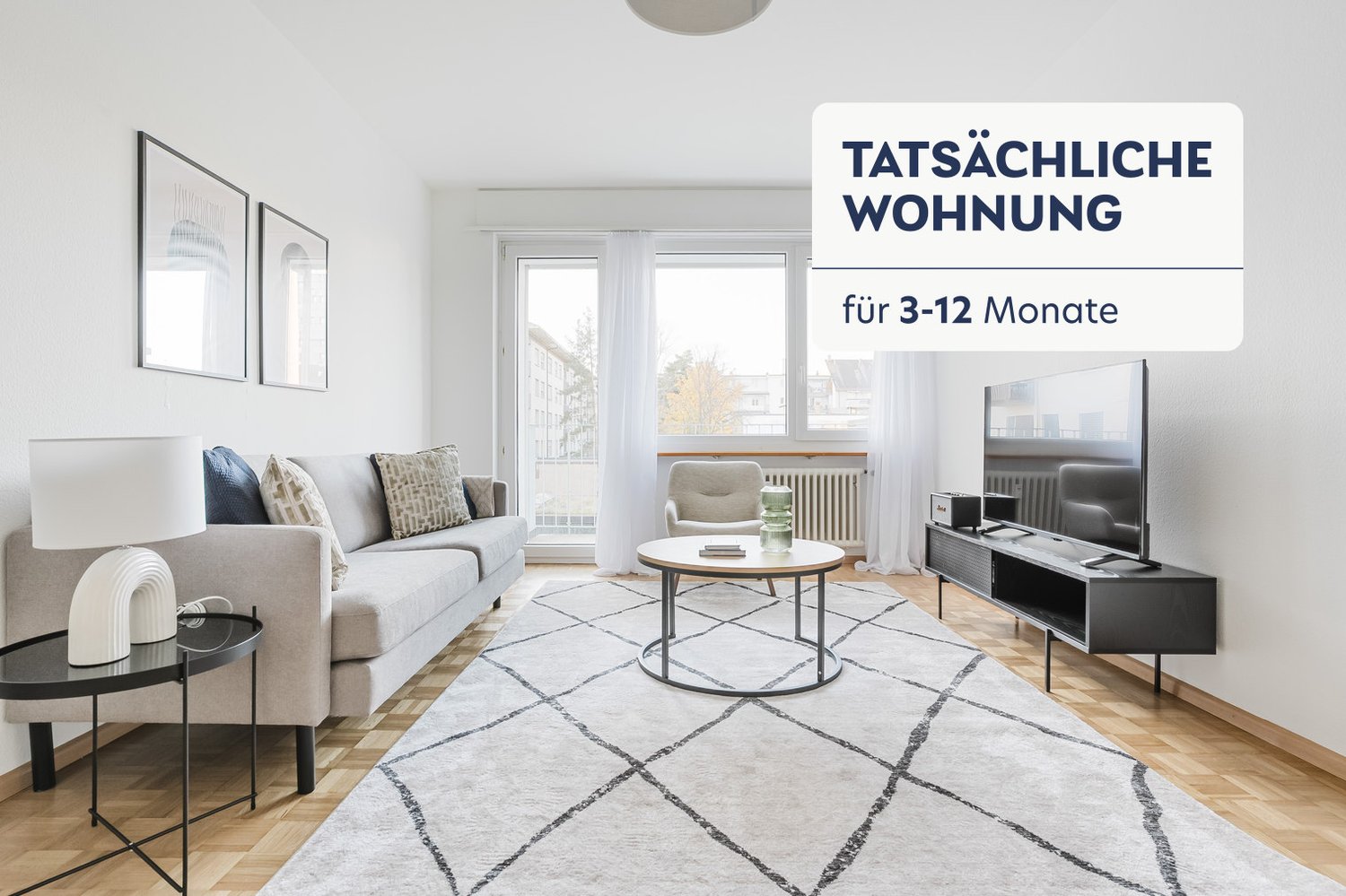 3 rooms furnished flat
