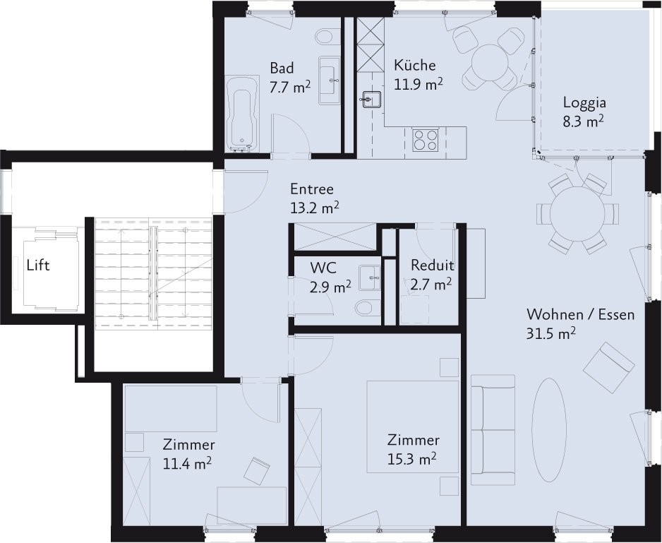 Appartement de 3 ½ pièces