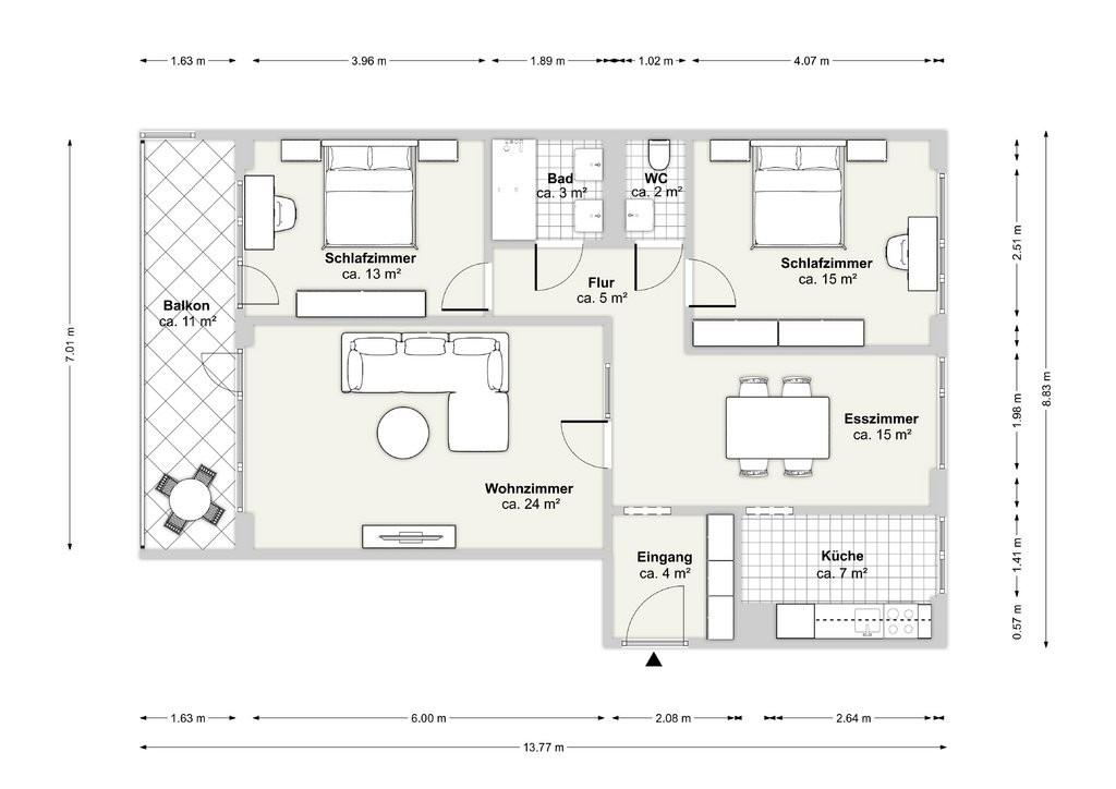 Appartement de 3 ½ pièces