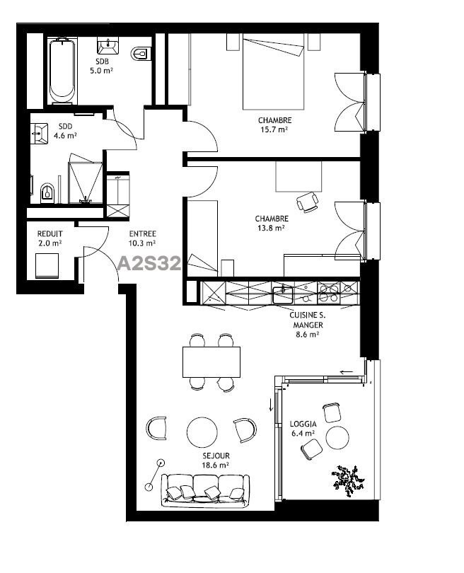 3 ½ rooms apartment