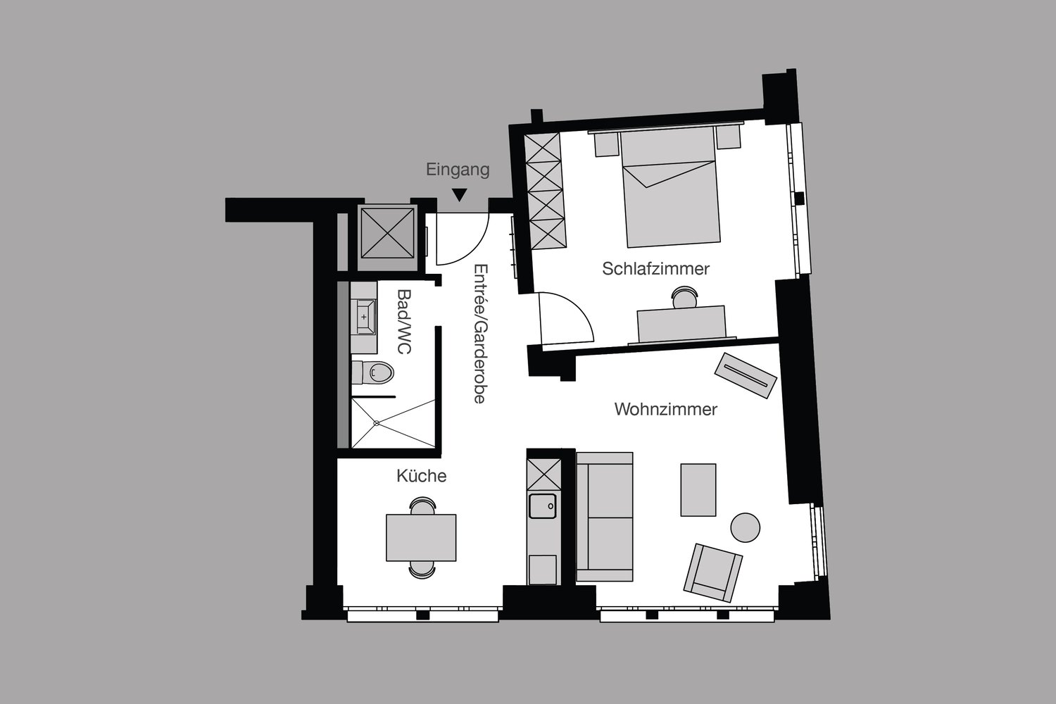 2 pièces appartement