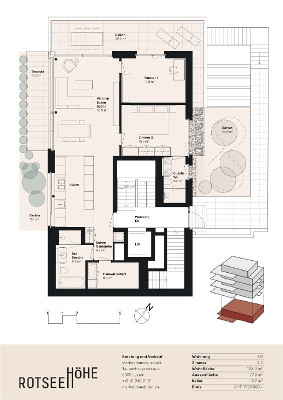 3 ½ rooms apartment