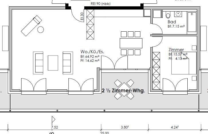 2 ½ rooms apartment