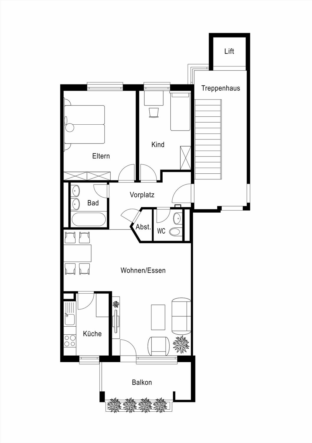 3 ½ rooms apartment