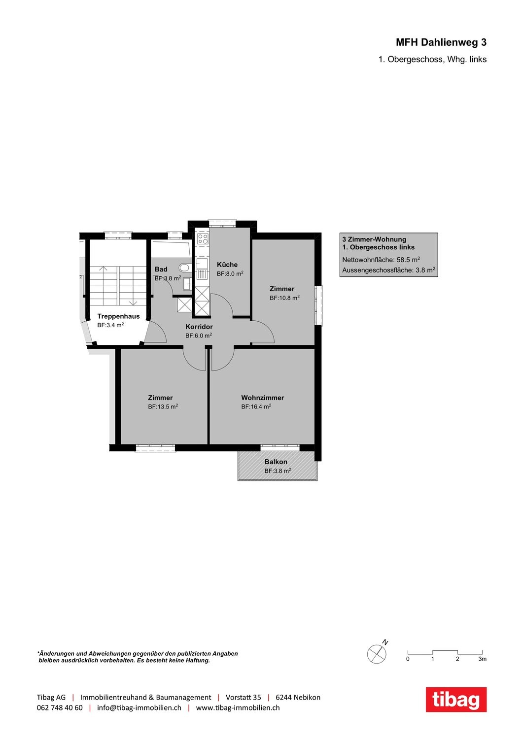 Appartement de 3 pièces