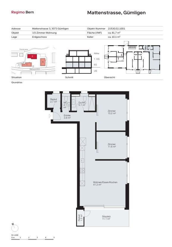 Appartement de 3 ½ pièces