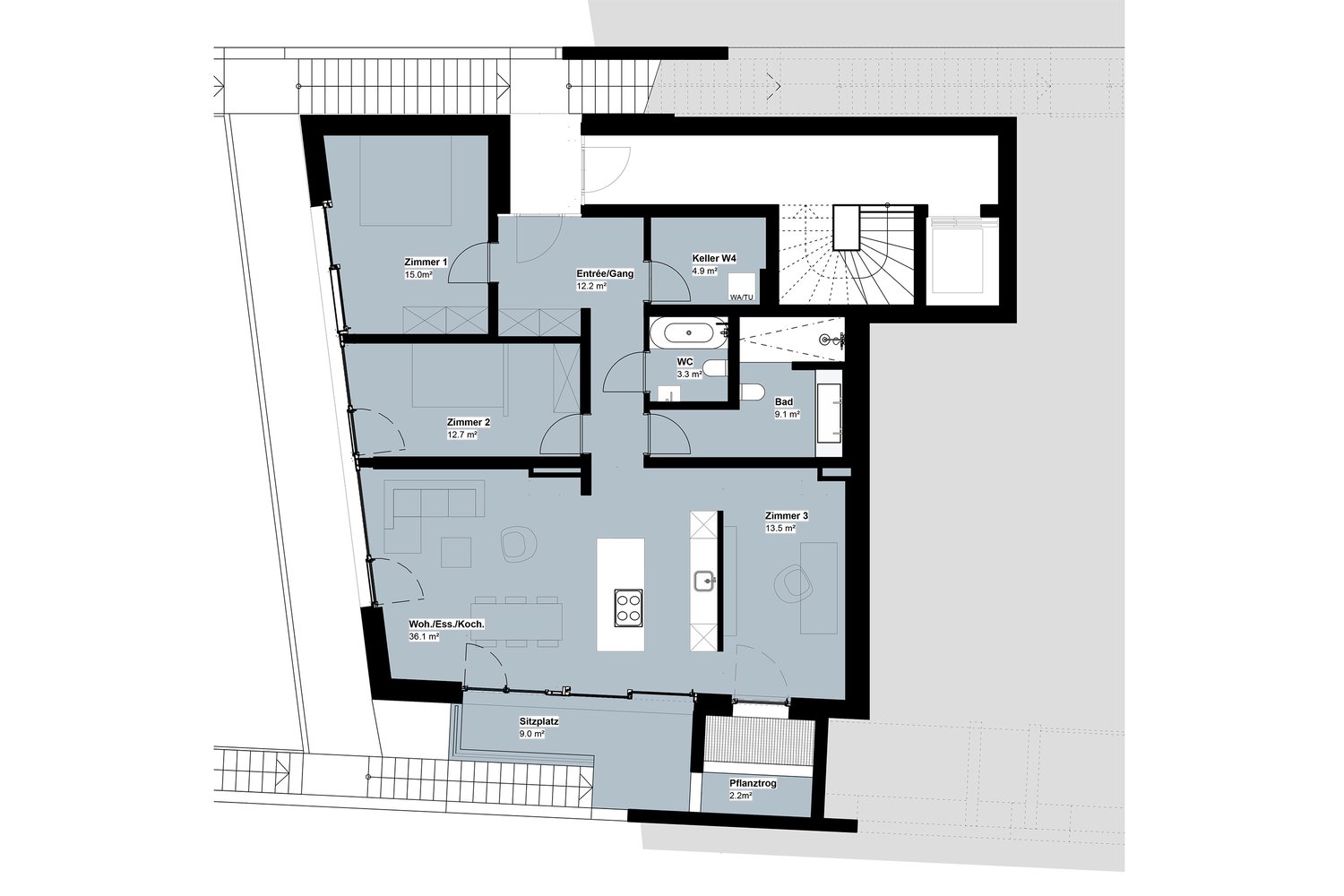 3 ½ rooms apartment