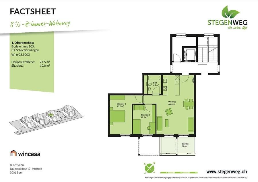 3 ½ rooms apartment
