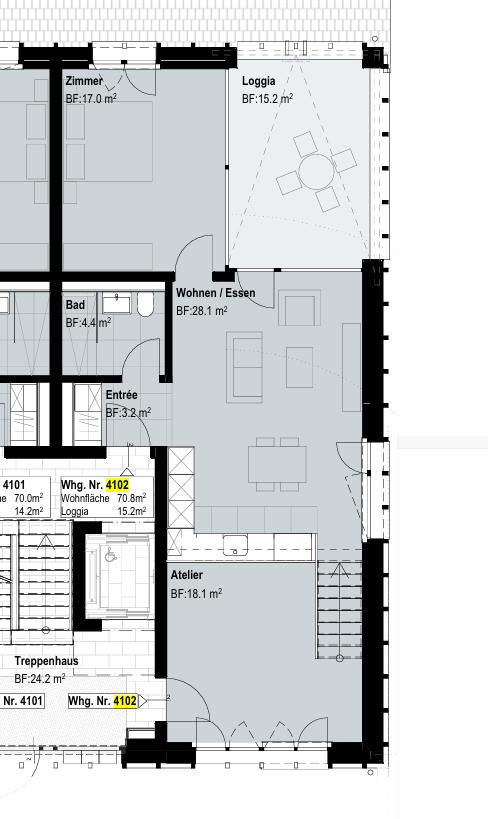 Appartement de 3 ½ pièces