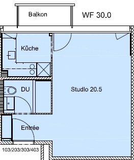 Appartement de 1 ½ pièces