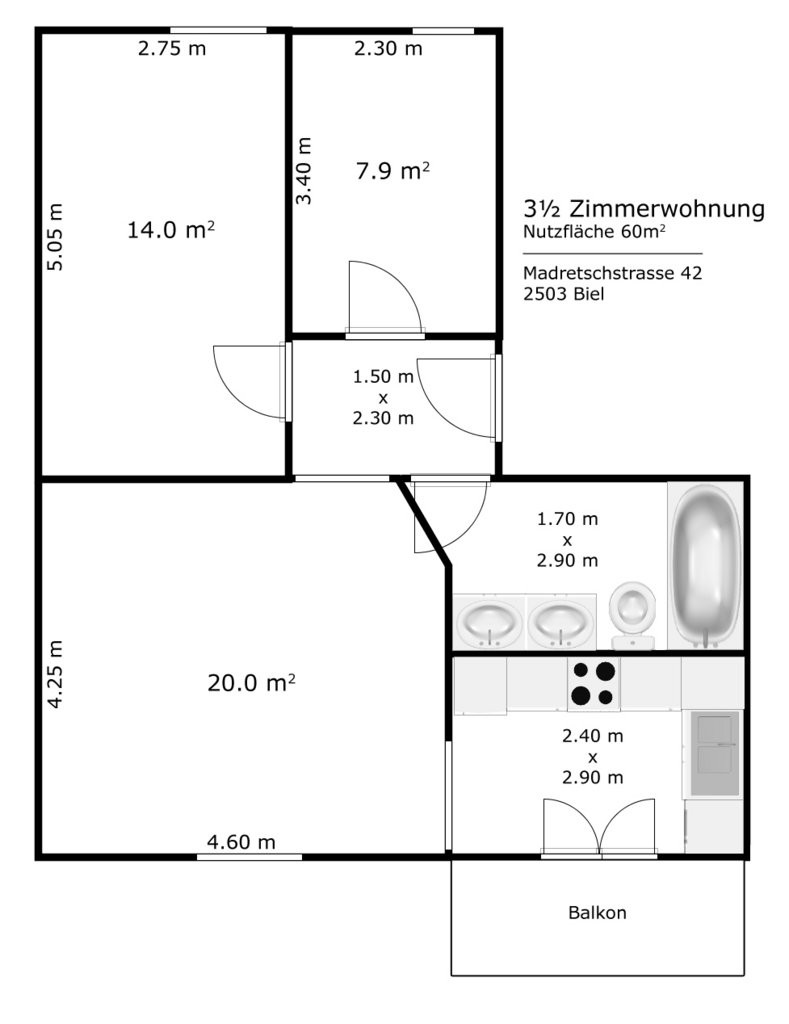 3 rooms apartment