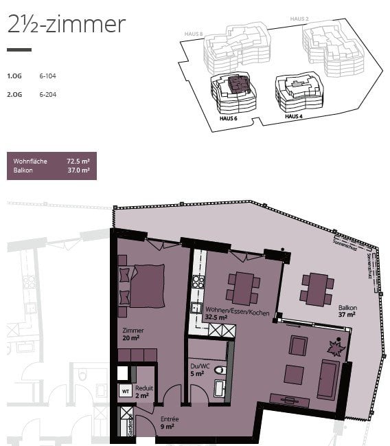 2 ½ rooms apartment