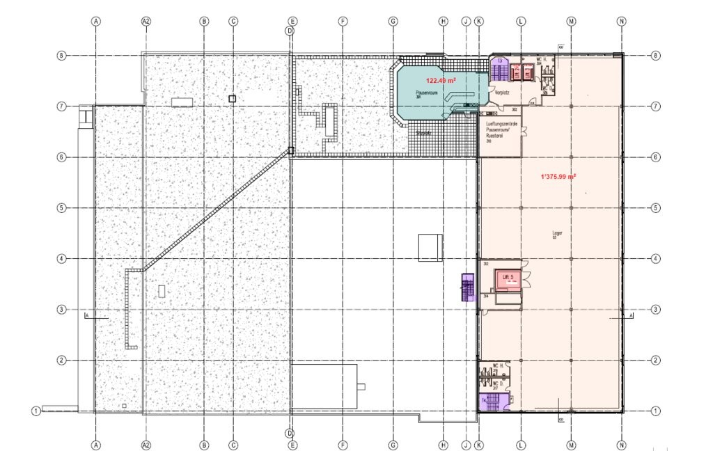 1376m² storage room