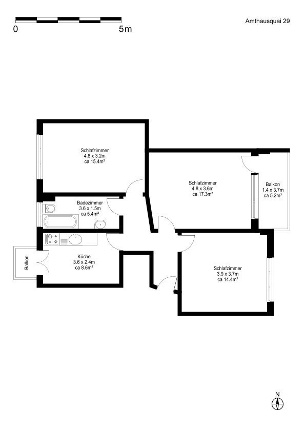 3 rooms apartment