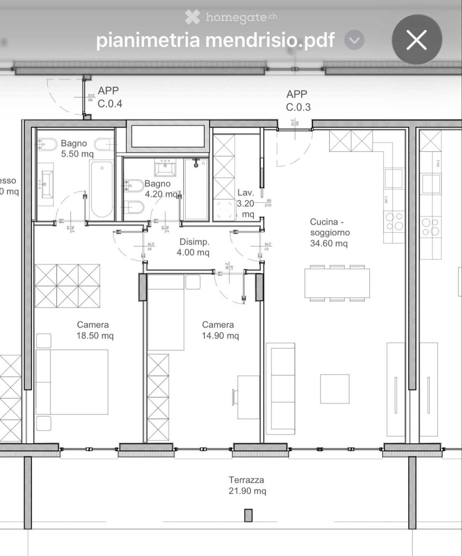 3 rooms apartment
