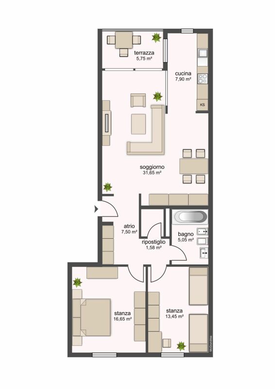 Appartement de 3 ½ pièces