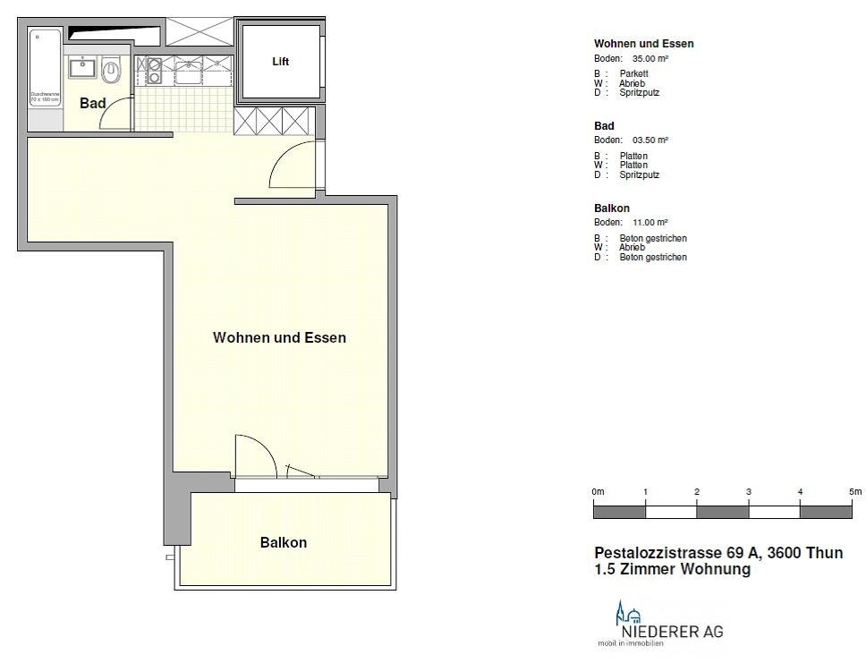 Appartement de 1 ½ pièces