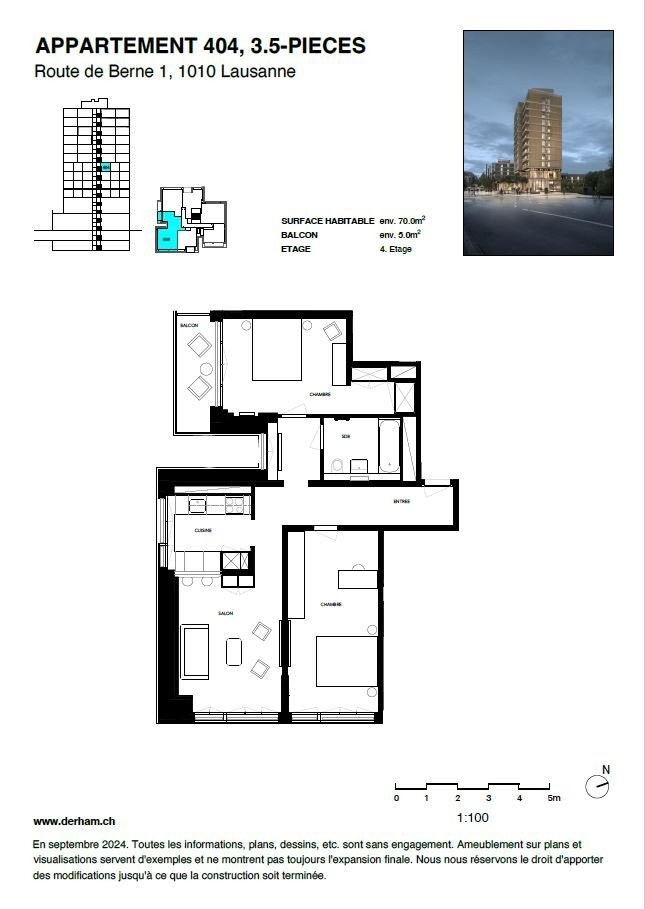3 rooms apartment