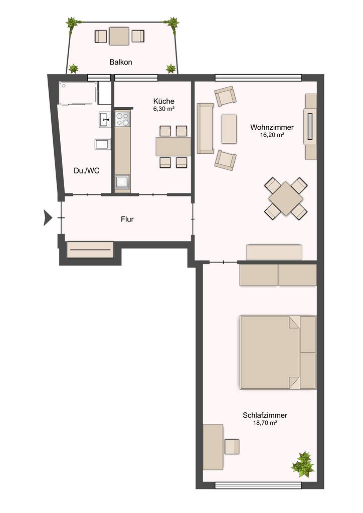Appartement de 2 pièces