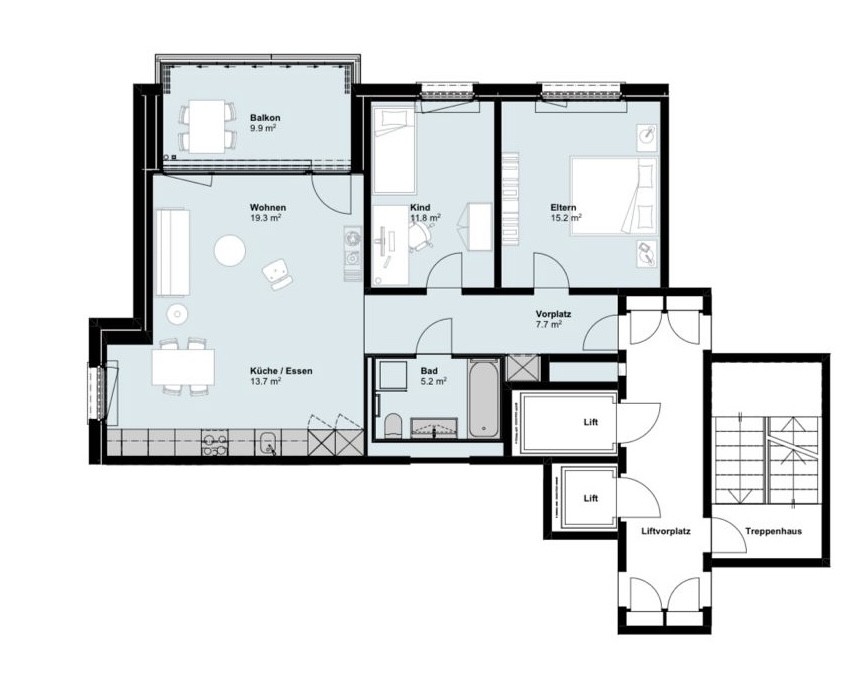 3 ½ rooms apartment