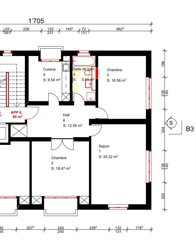 3-Zimmer-Wohnung